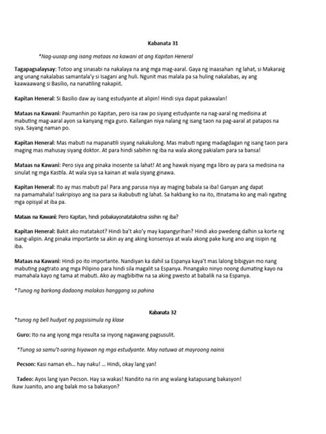 Filipino Script El Fili KAbanata 31.